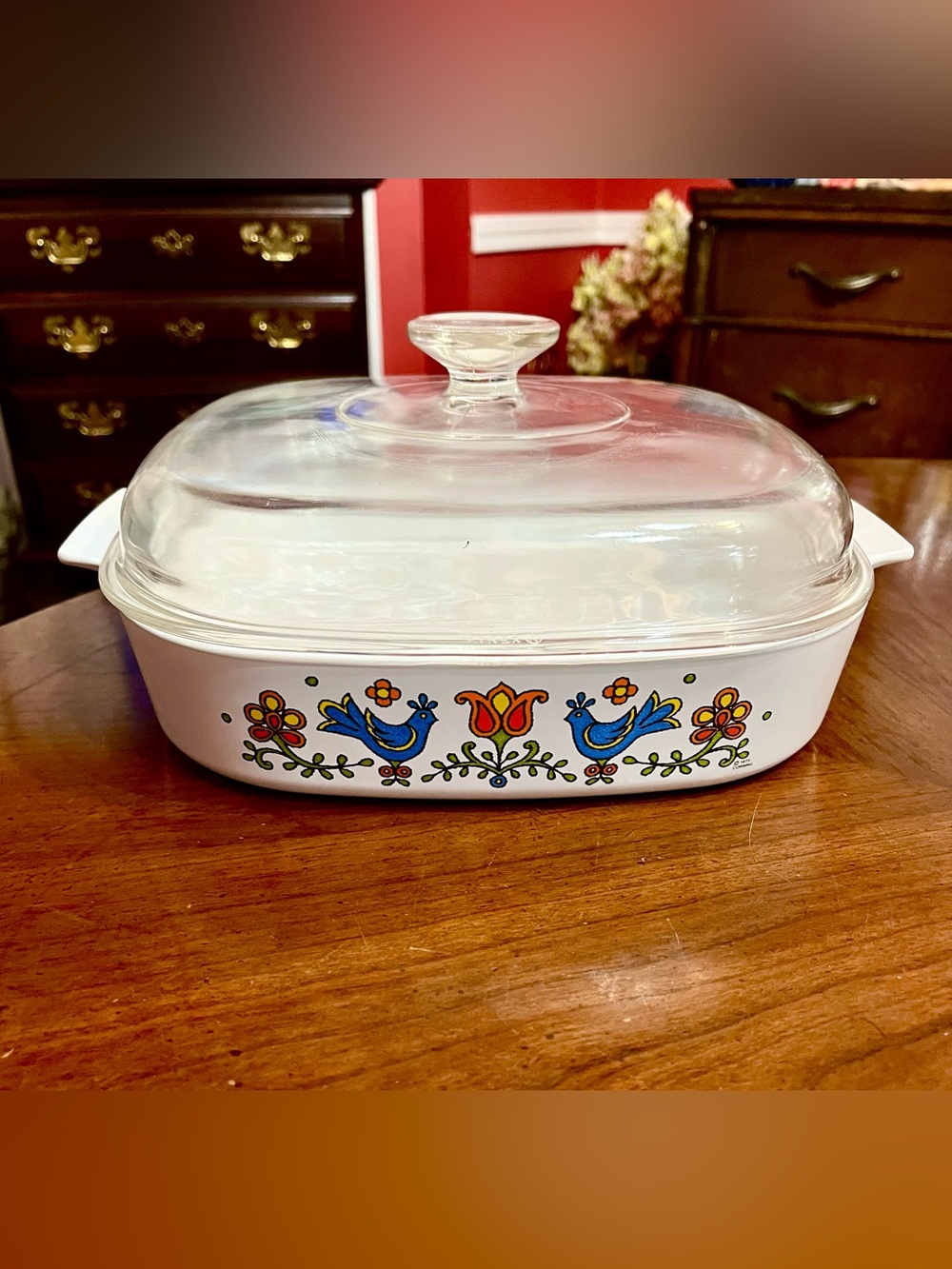 VTG 1975 CorningWare Country Festival 2.5 Qt Casserole Dish A-10-B with Lid